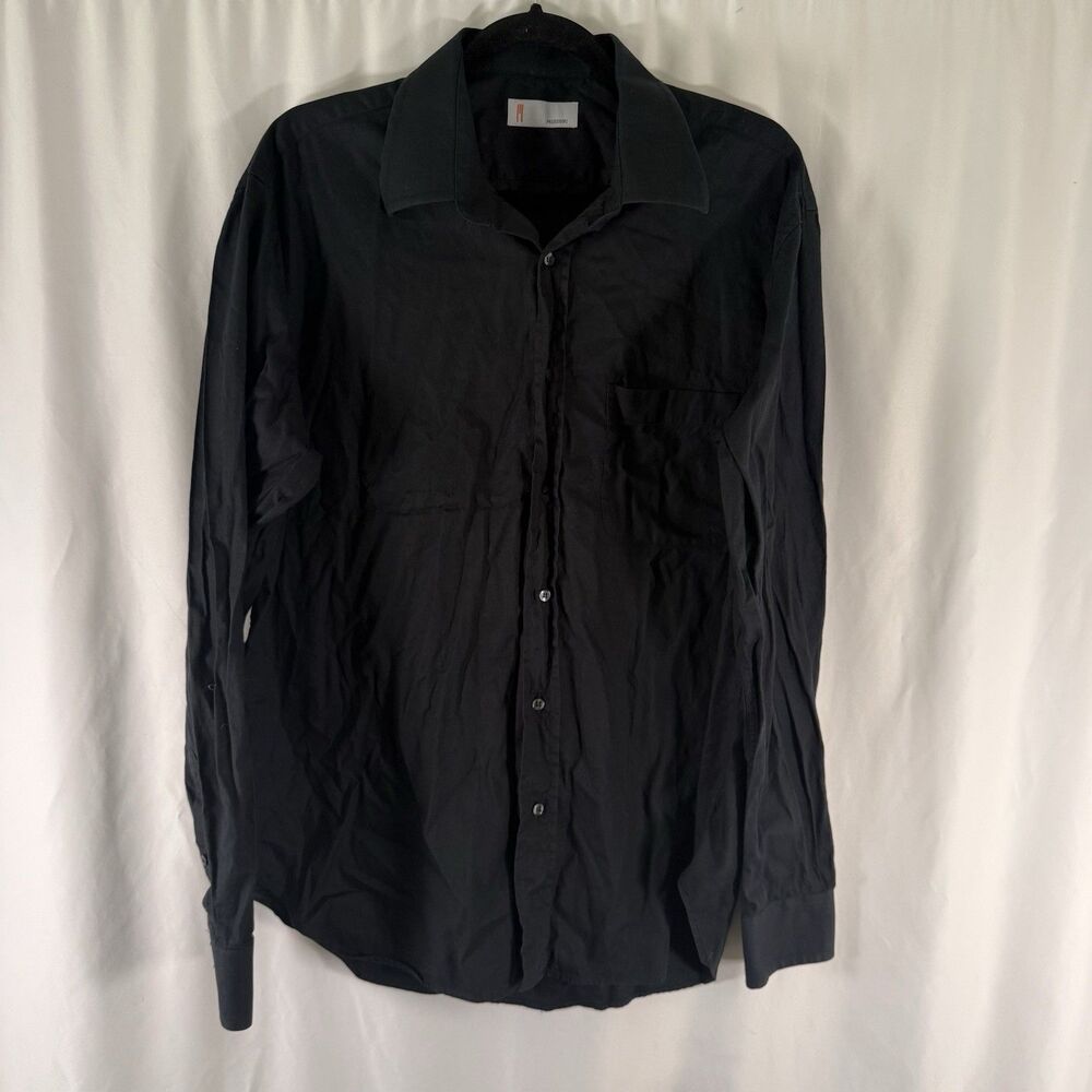 Missoni Dress Shirt Men's 17 43 Black Button Up Long Sleeve Collared Pocket